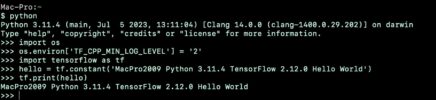 Mac Pro Early 2009 + Python 3.11.4 + TensorFlow 2.12.0 インストール記録